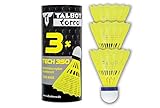 Talbot-Torro Badminton Volantes Tech 350, Lata 3 Piezas, Nylon, Velocidad: Azul/Mediano,...