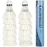 ALFFREUDE 12 Pcs Volantes de Bádminton Plumas de Pato Bolas de Bádminton Natural Bolas de...
