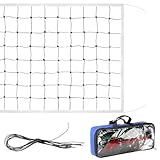 QWORK® Red de Voleibol Plegable, 9.5 m x 1 m Red de Voleibol de Tamaño Estándar con Bolsa de...