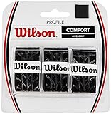 Wilson Profile Overgrip 3 Pack Raqueta, Unisex, Black